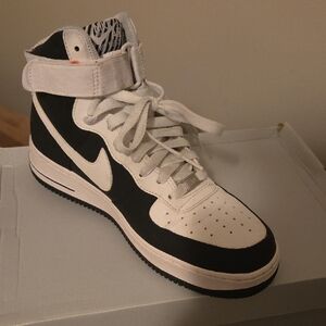 Nike Black and White Men's High-Top Sneakers